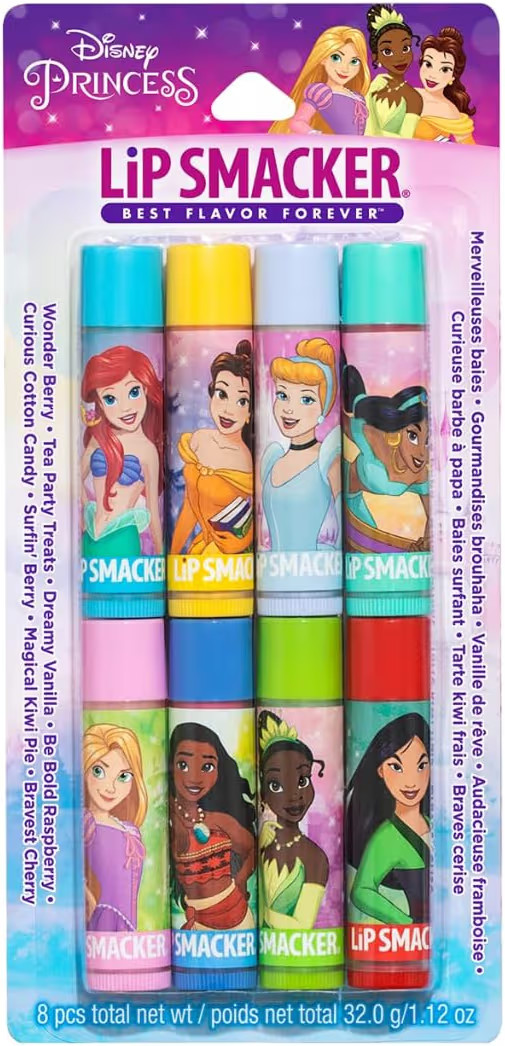Lip Smacker Disney Princess Flavored Lip Balm Party Pack 8 Count, Clear, For Kids | Amazon (US)