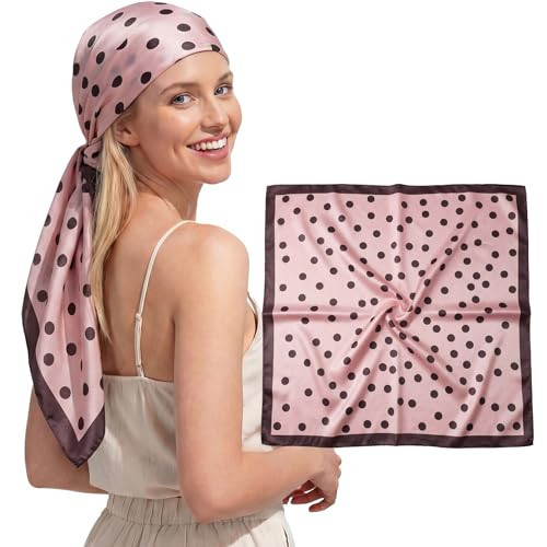 RIIQIICHY Head Scarf for Women 35" Square Hair Wrapping Silky Feel Printed Scarves Top Bag Accessory | Amazon (US)