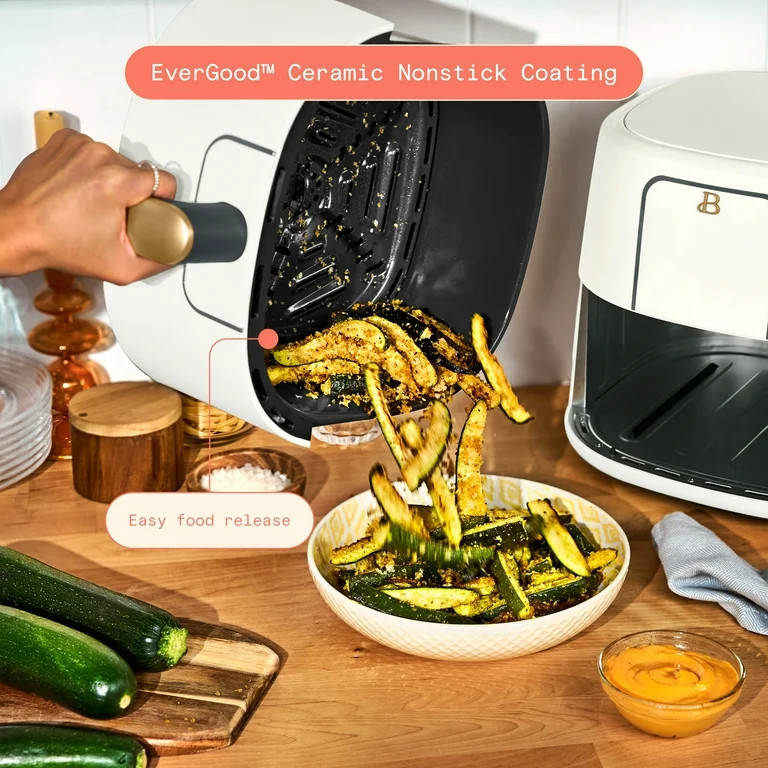 Beautiful 6qt Air Fryer with TurboCrisp Technology, EverGood Ceramic Nonstick Coating, White Icin... | Walmart (US)
