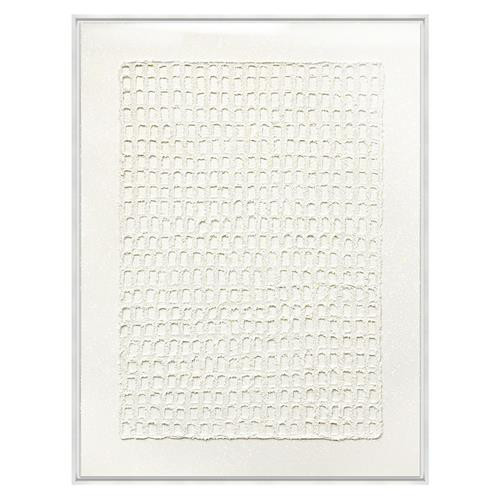 Traces Modern Classic White Abstract Painting - 40x30 | Kathy Kuo Home