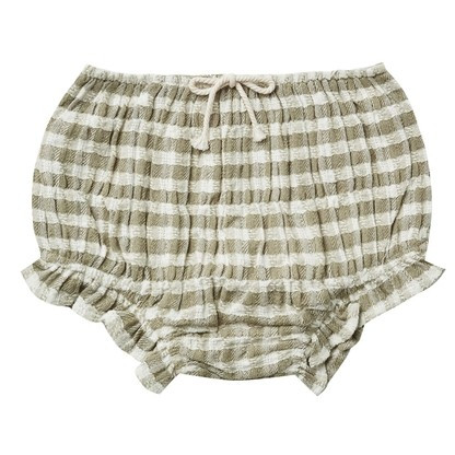 Rylee & Cru Flutter Bloomer, Olive Gingham | SpearmintLOVE