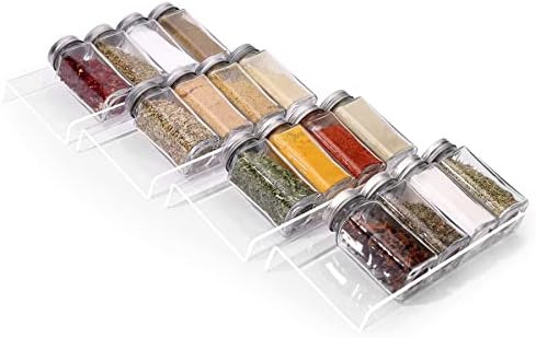 Clear Acrylic Spice Drawer Organizer, 4 Tier- 1 Set Seasoning Jars Drawers Insert, Kitchen Spice ... | Amazon (US)
