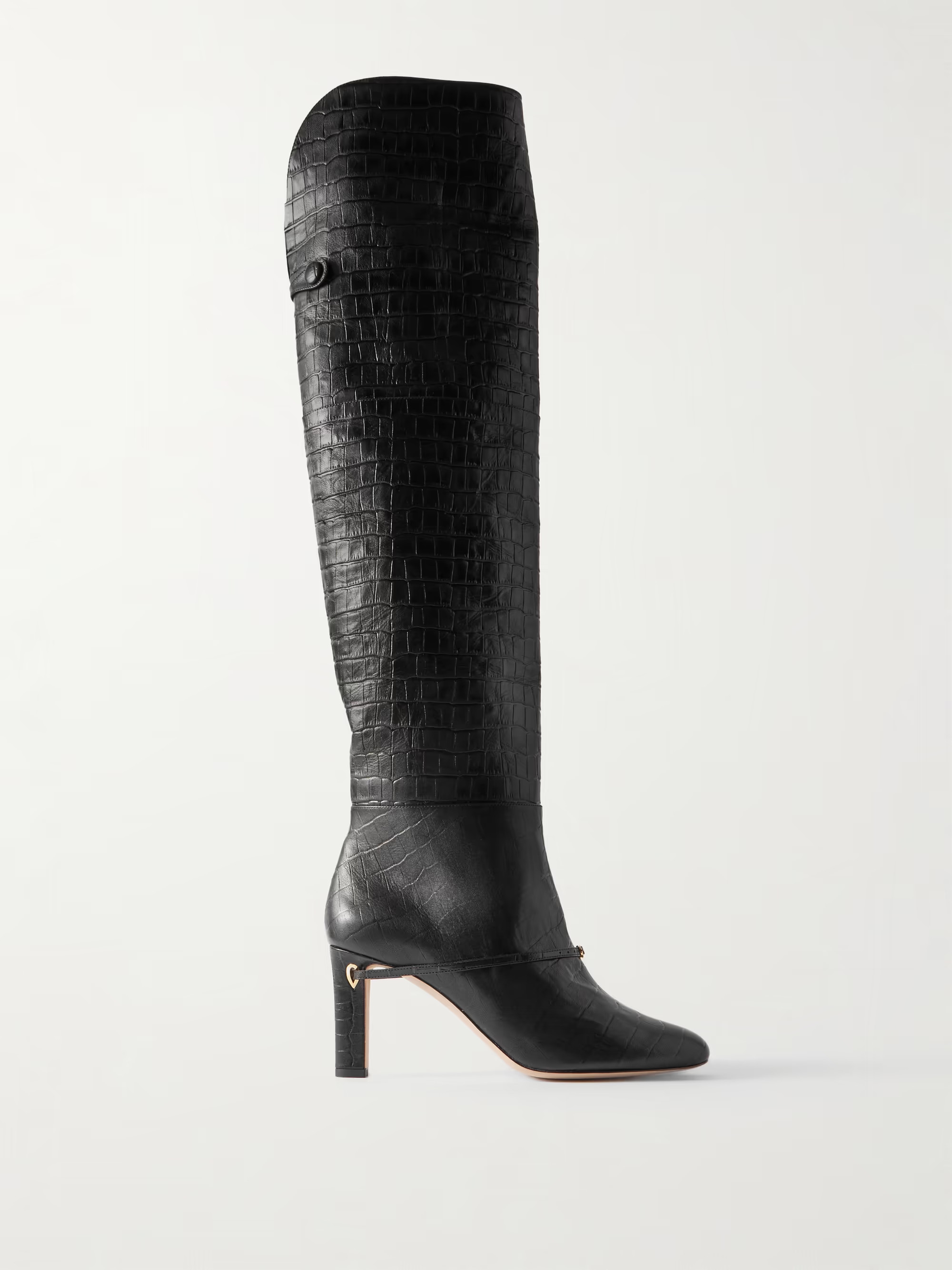 Samu over-the-knee croc-effect leather boots | NET-A-PORTER (US)