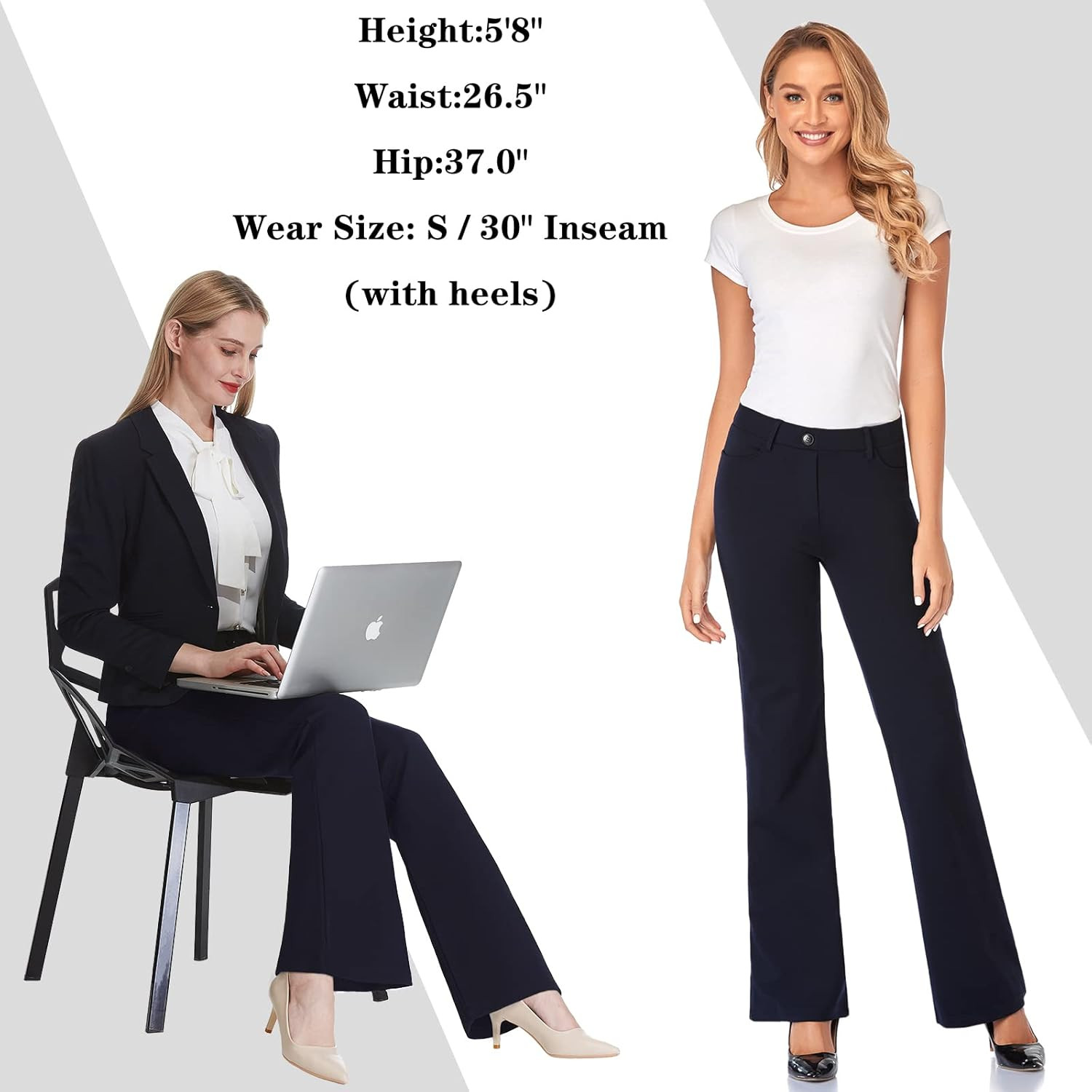 Tapata Women's 28''/30''/32''/34'' Stretchy Bootcut Dress Pants with Pockets Tall, Petite, Regula... | Amazon (US)