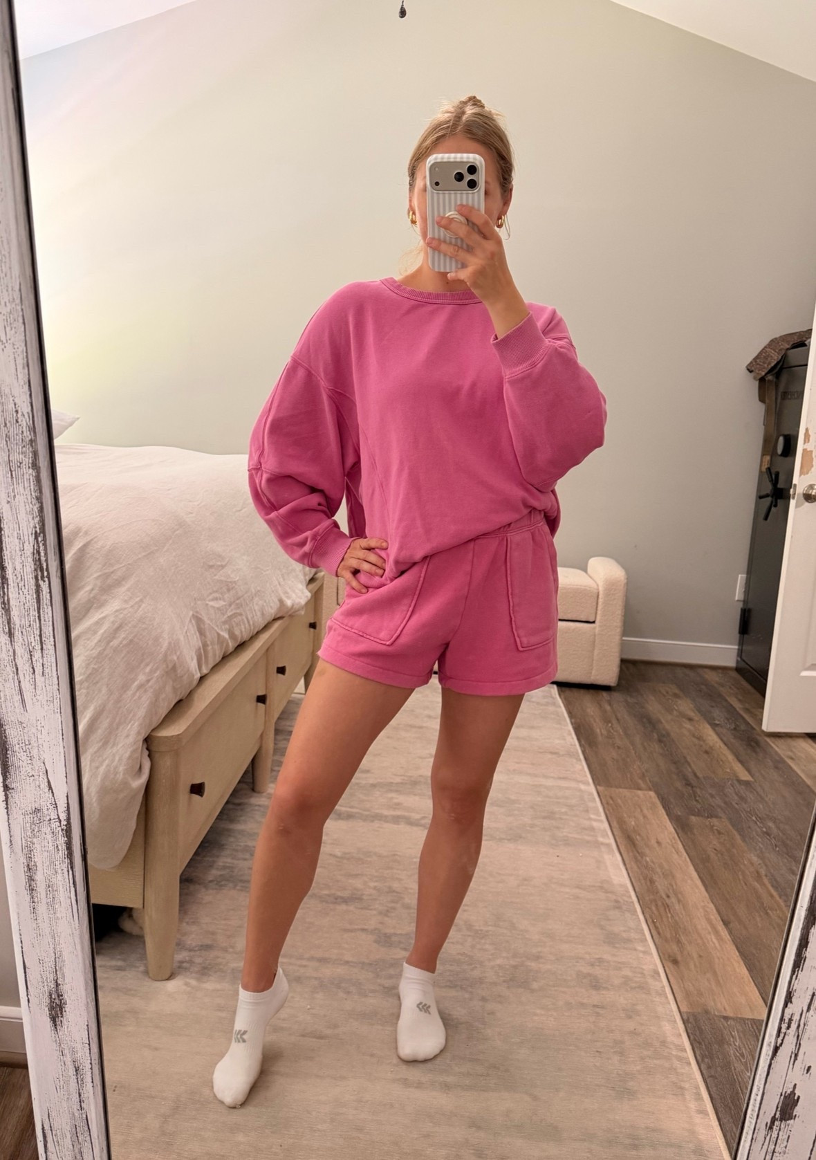 Perfect lounge set for chillier mornings like today! Comes in so many colors! Would be perfect for postpartum moms! 
Mom ootd 
Lounge set 
Aerie sale 
Pink set 
WFH mom  
Errands outfit 
Coffee run outfit

#LTKSaleAlert #LTKmomlife #LTKootd