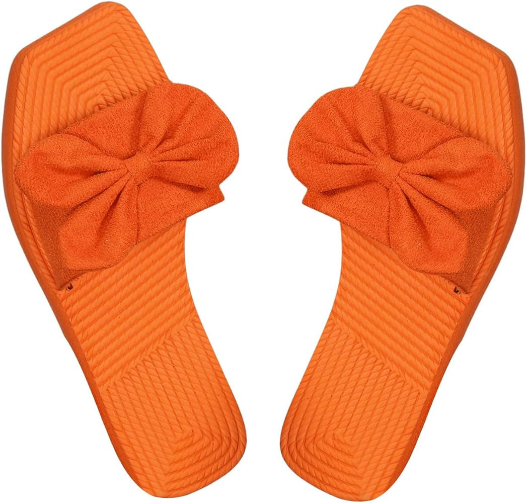 Amazon.com | GORGLITTER Women's Bow Flat Sandals Rattan Straw Open Toe Dressy Boho Summer Beach S... | Amazon (US)