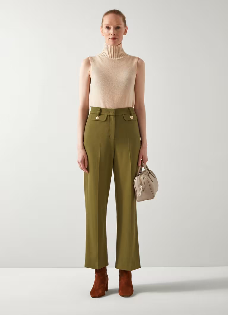Billie Olive Tailored ECOVERO™ Crop Wide Trouser | L.K. Bennett (UK)