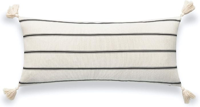 Hofdeco Modern Boho Moroccan Indoor Outdoor Long Lumbar Pillow Cover ONLY for Bed, Backyard, Couc... | Amazon (US)