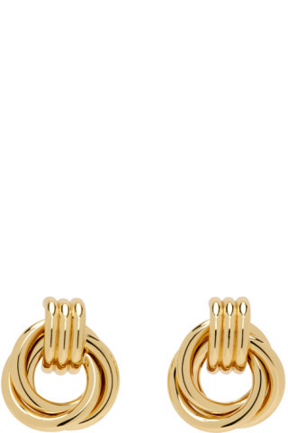 Gold Triple Knot Earrings | SSENSE