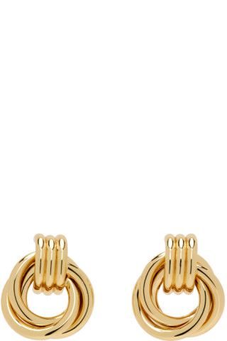 Gold Triple Knot Earrings | SSENSE