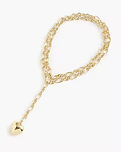 Double-wrap gold-tone heart necklace | J.Crew Factory