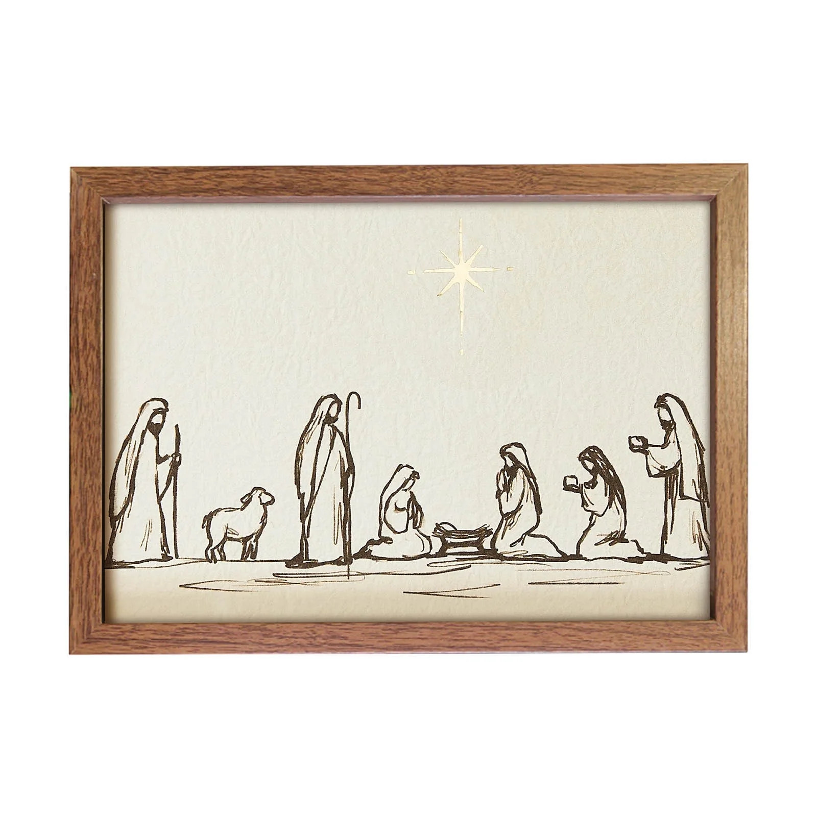 HaoXun Nativity Scene and Bethlehem Star Framed Wall Decor - Christmas Nativity Wall Art with Hol... | Walmart (US)