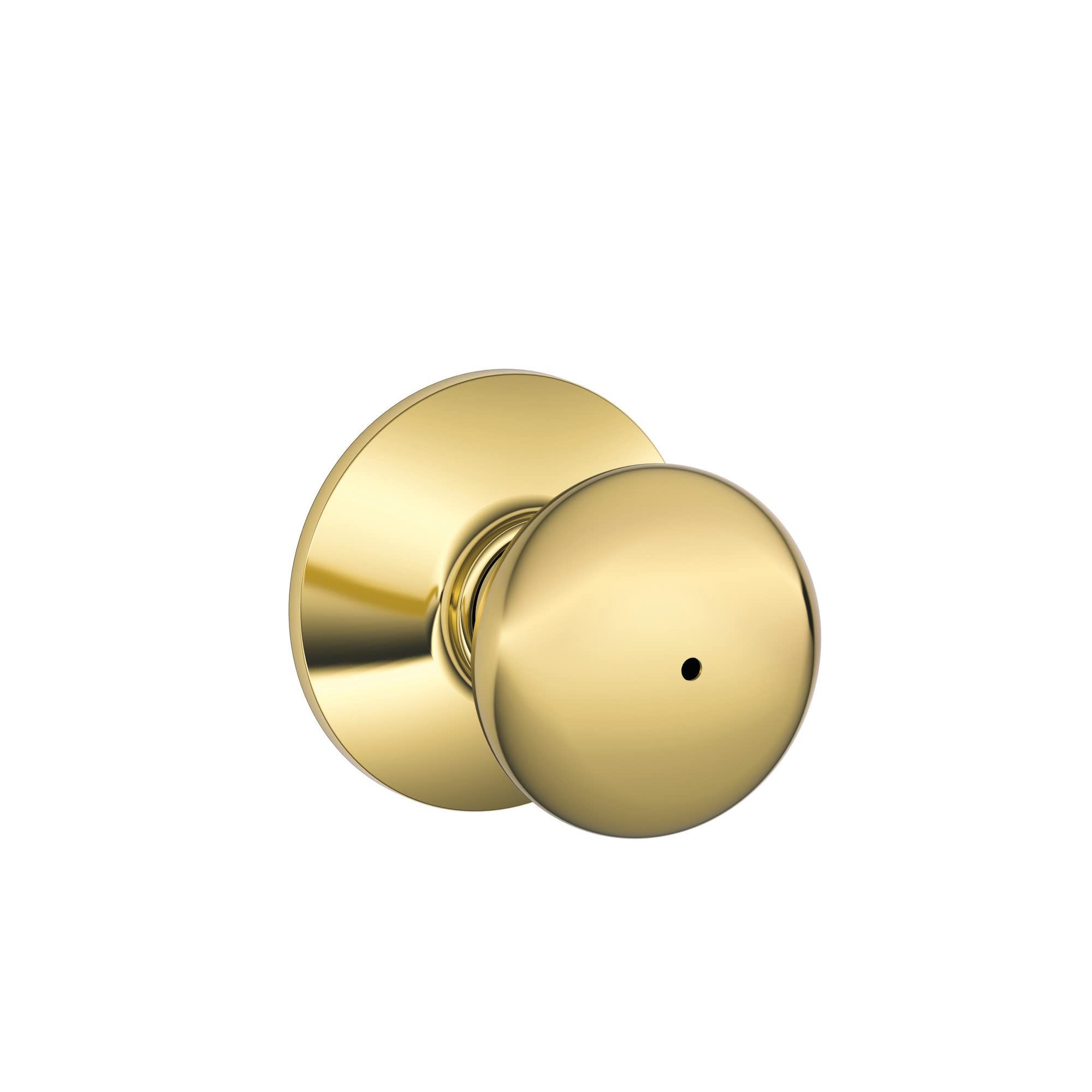 Schlage F40 PLY 605 Plymouth Door Knob, Bed & Bath Privacy Lock, Bright Brass | Amazon (US)