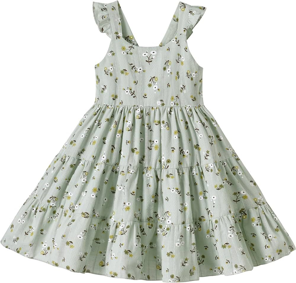 Kids Toddler Baby Girls Dress Ruffle Sleeveless Princess Dress 2024 Summer Beach Sundress | Amazon (US)