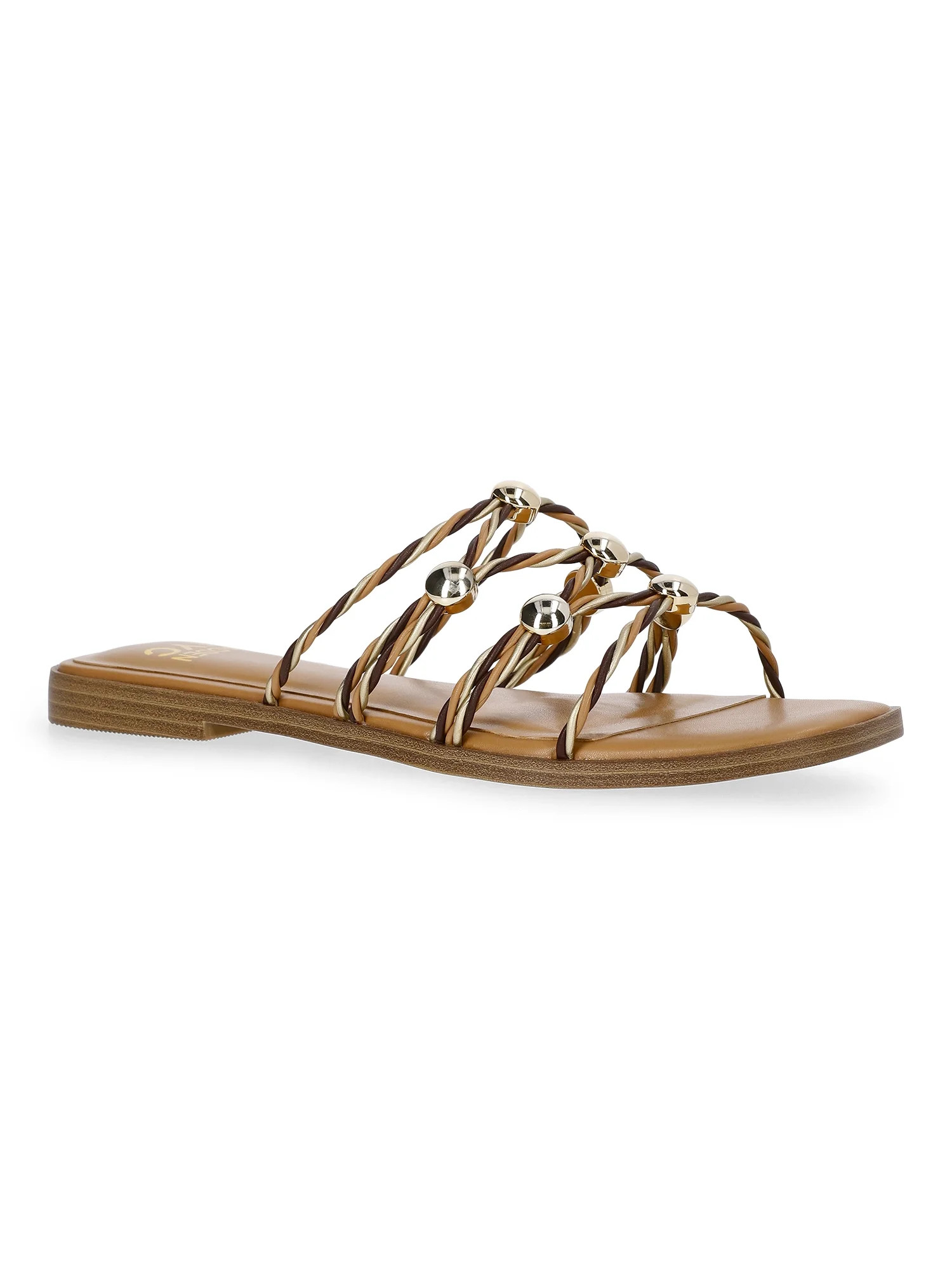 Madden NYC Women's Strappy Studded Slide Sandals - Walmart.com | Walmart (US)