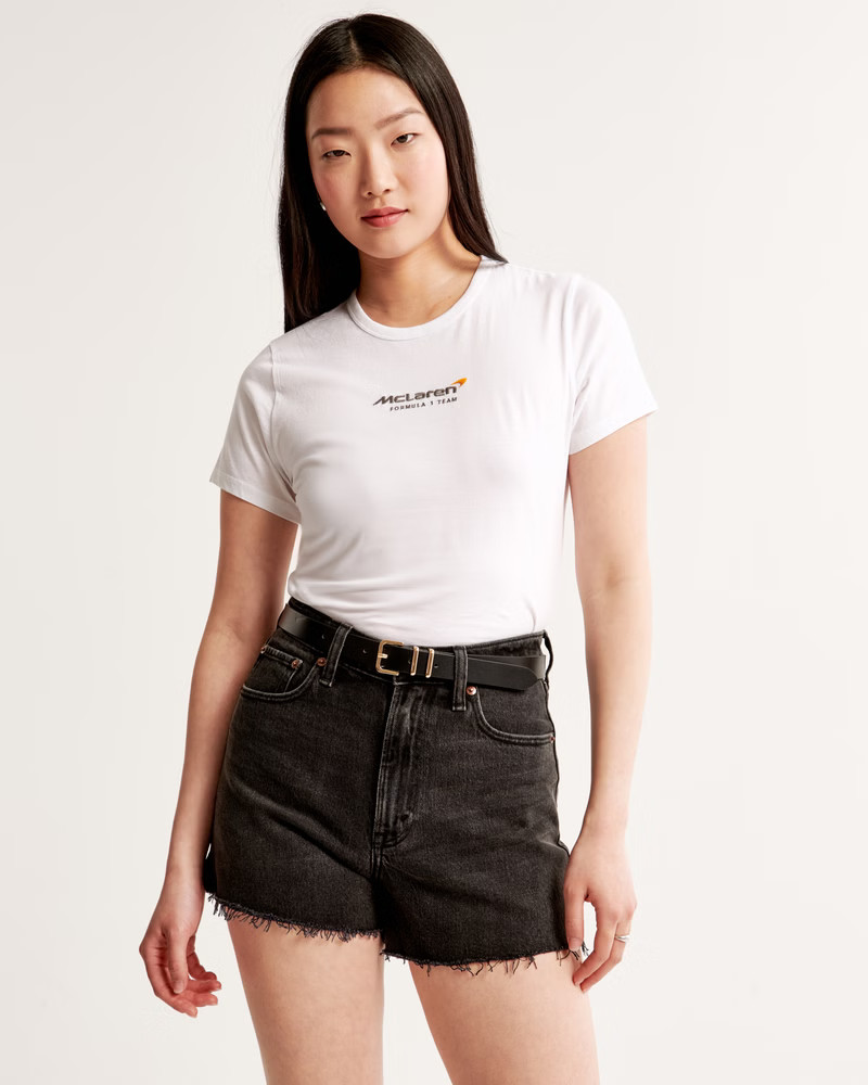 Women's Short-Sleeve McLaren Graphic Skimming Tee | Women's Tops | Abercrombie.com | Abercrombie & Fitch (US)