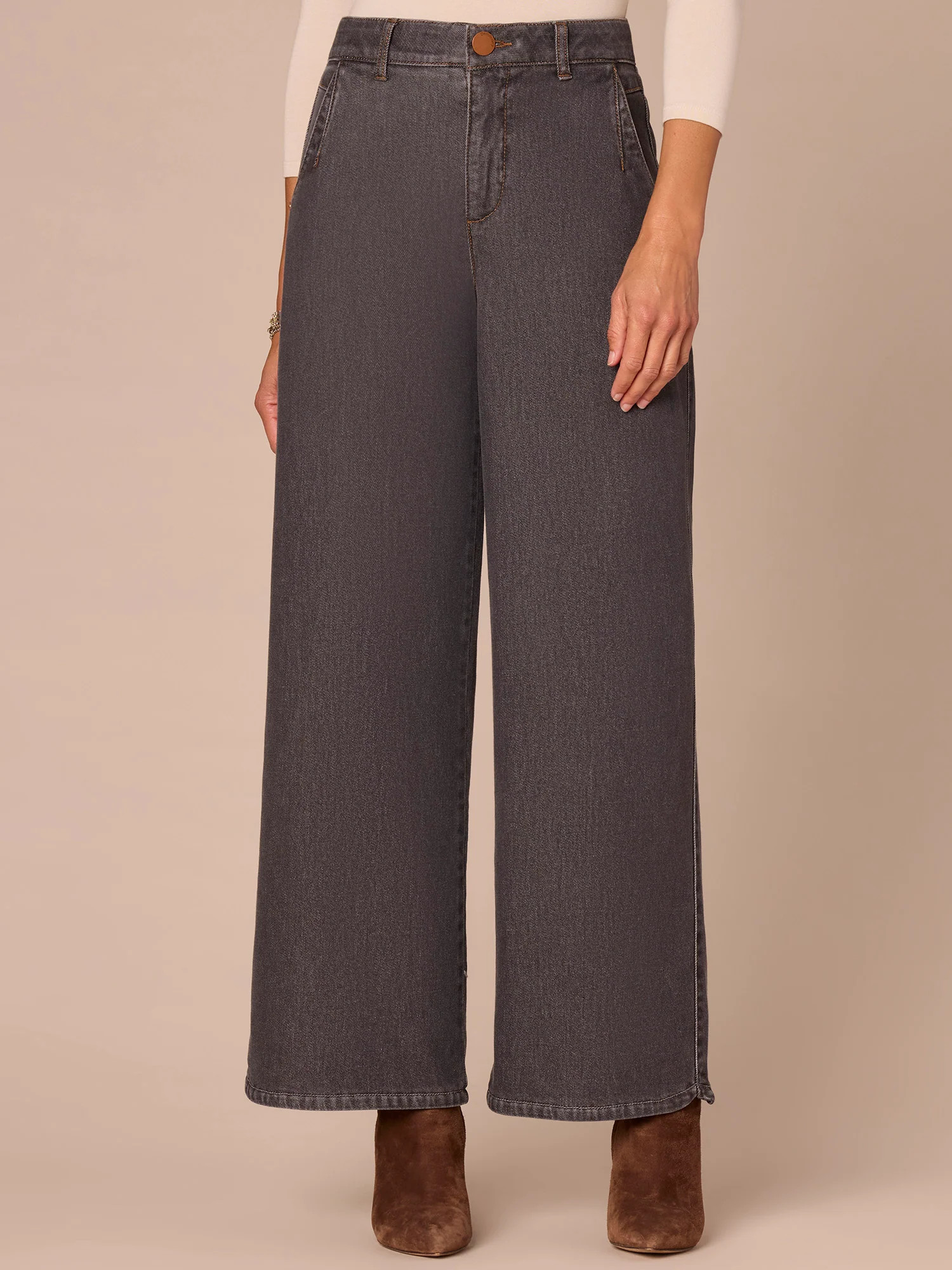 "Ab"solution\u00ae Skyrise Tulip Hem Wide Leg Jeans with Curved Pockets | Democracy Clothing