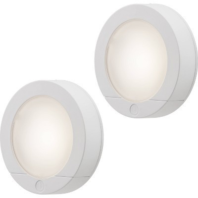 Energizer 2pk LED Battery Operated LED Puck Lights Indoor Touch Activated 20lm White: Tap Light for Closet, UL Listed | Target