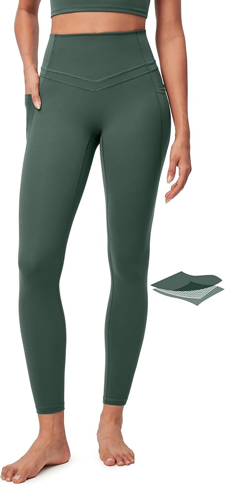 IUGA Compression Leggings with Pockets for Women Tummy Control Leggings No Front Seam Workout Hig... | Amazon (US)