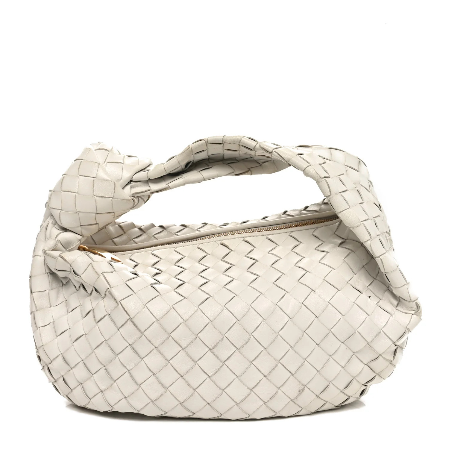 Nappa Intrecciato Teen Jodie Hobo White | FASHIONPHILE (US)