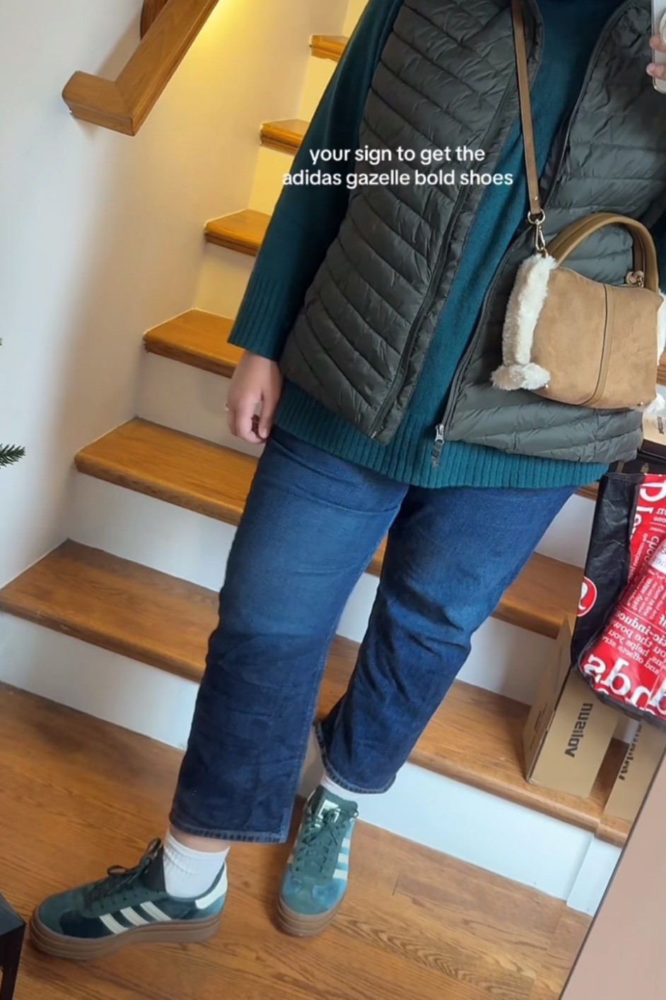 Obsessed with these green suede platform adidas bold gazelles 

Size down! Usually a 10 and got a 9.5 which fit perfectly 

#LTKHoliday #LTKgrwm #LTKootd