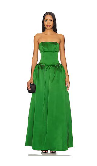 Satin Maxi Dress in Green Maxi Dress | Kelly Green Dress | Dark Green Dress | Revolve Clothing (Global)