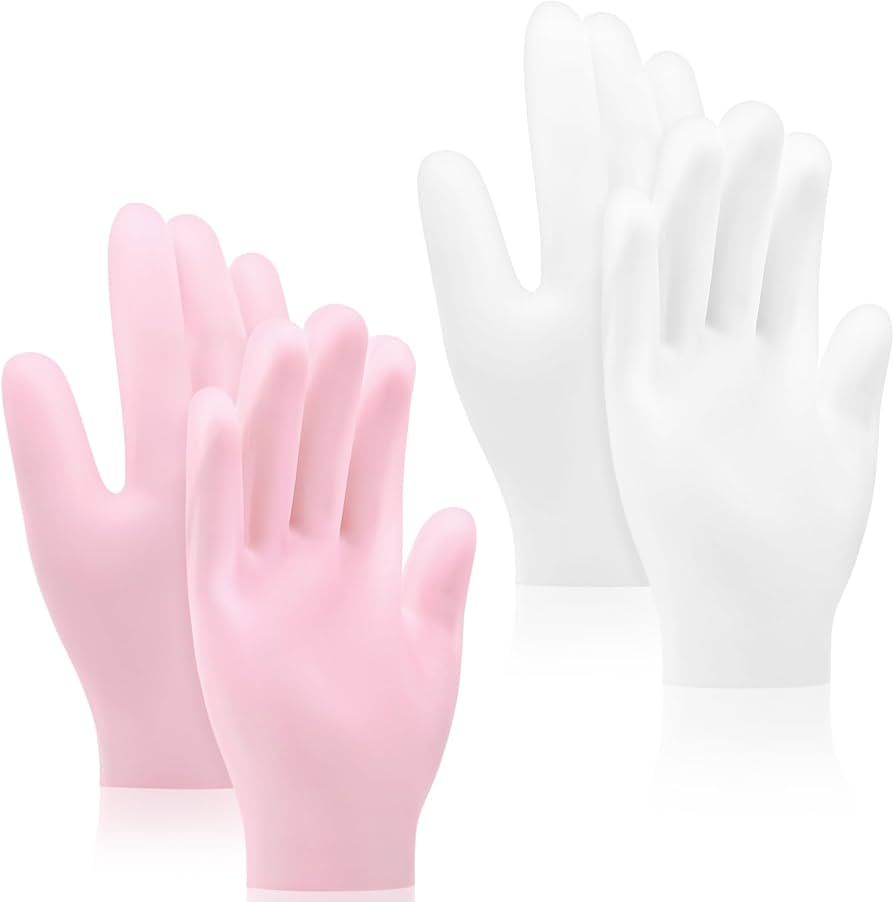 Amazon.com : Sibba 2 Pairs Silicone Moisturizing Gloves Spa Gel Hydrating Gloves Women's Hand Car... | Amazon (US)