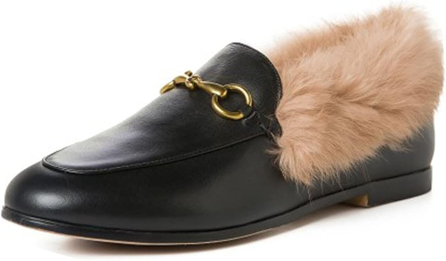 Divanne Loafers for Women, Womens Loafer Flats Gold Chain Penny Loafers Slip On Fur Loafer Mules | Amazon (US)