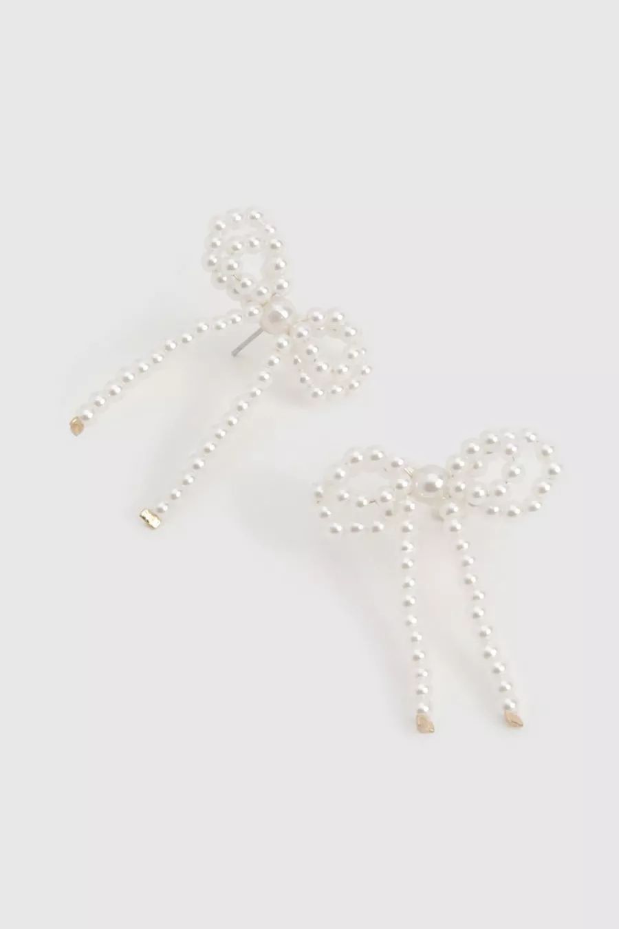 Pearl Detail Bow Earrings | Boohoo.com (NO)