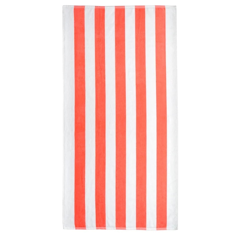 Mainstays Cabana Coral Bell Beach Towel, Coral, 58 in x 28 in | Walmart (US)
