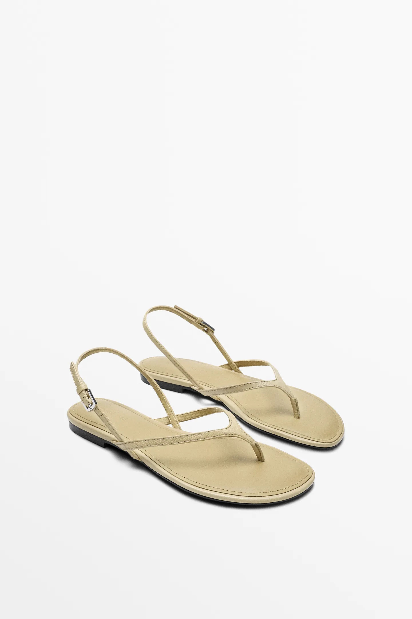 Flat leather sandals | Massimo Dutti UK