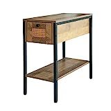 GIA Home Furniture Series Narrow End Table with Nature Rattan Crafted Drawer,Black Metal Frame, Set  | Amazon (US)