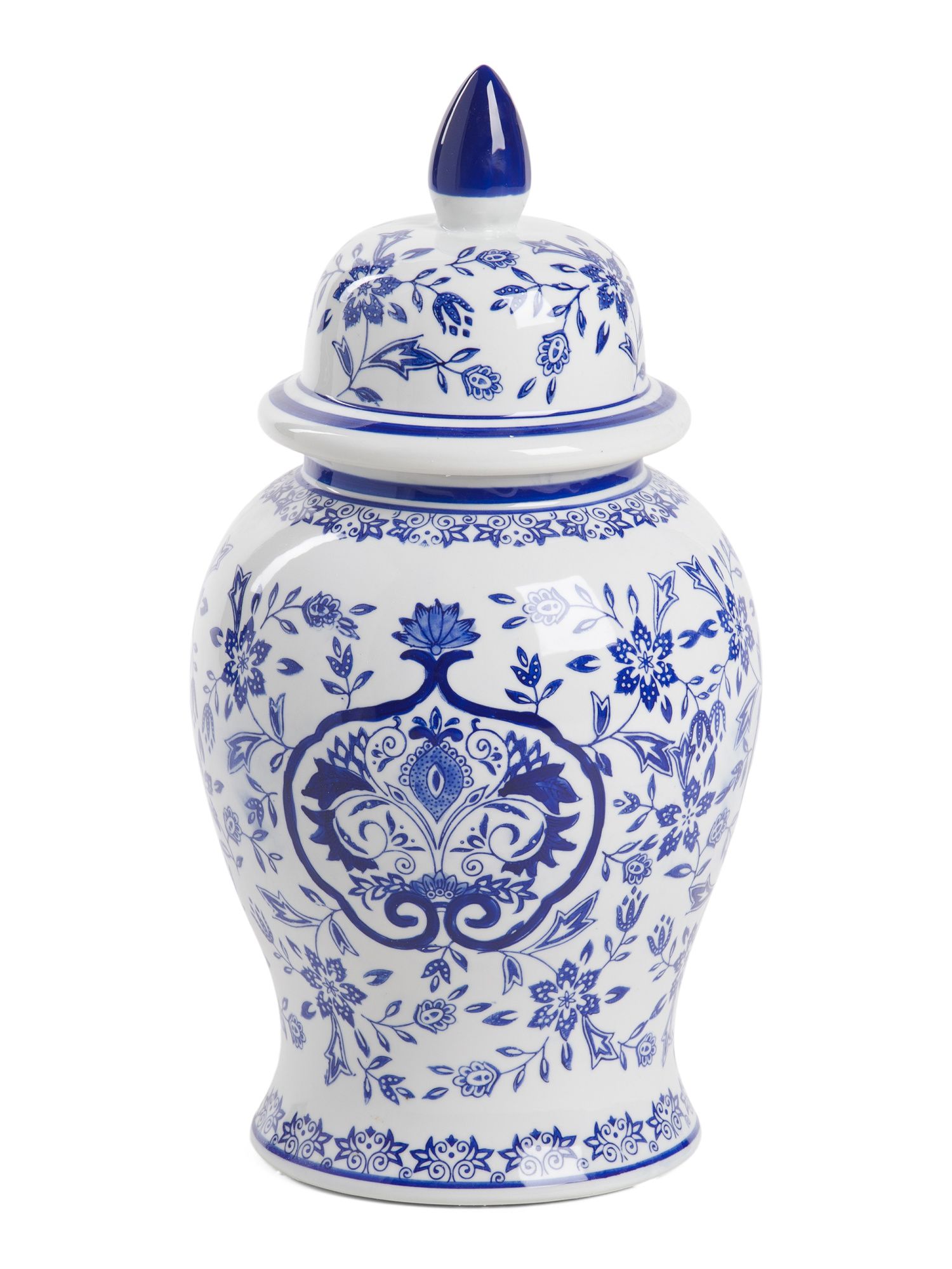 19in Glazed Temple Vase With Lid | Decorative Accessories | Marshalls | Marshalls