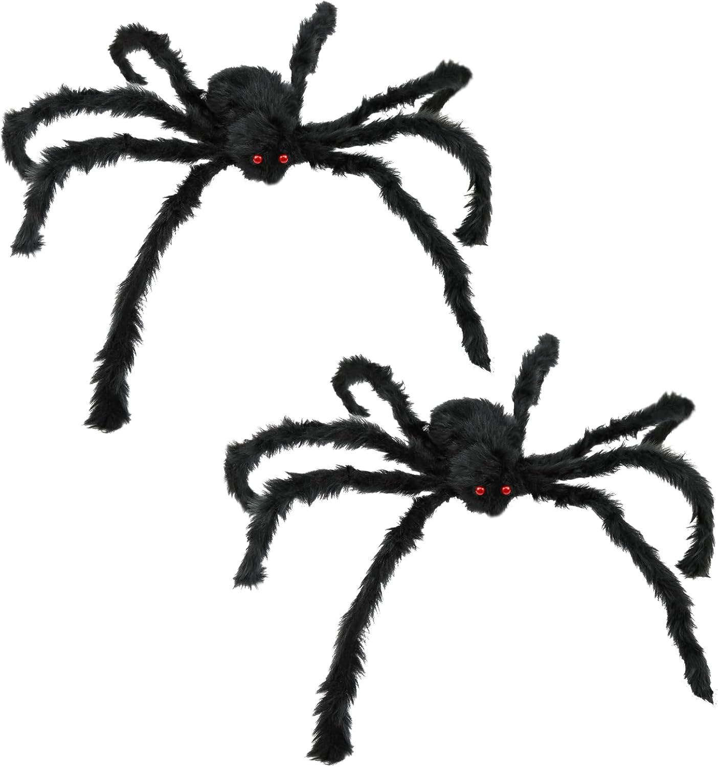 JAMIEWIN Giant Spider for Halloween Decoration 2 Pack, 55 inch Large Hairy Fake Spider Props, Sca... | Amazon (US)