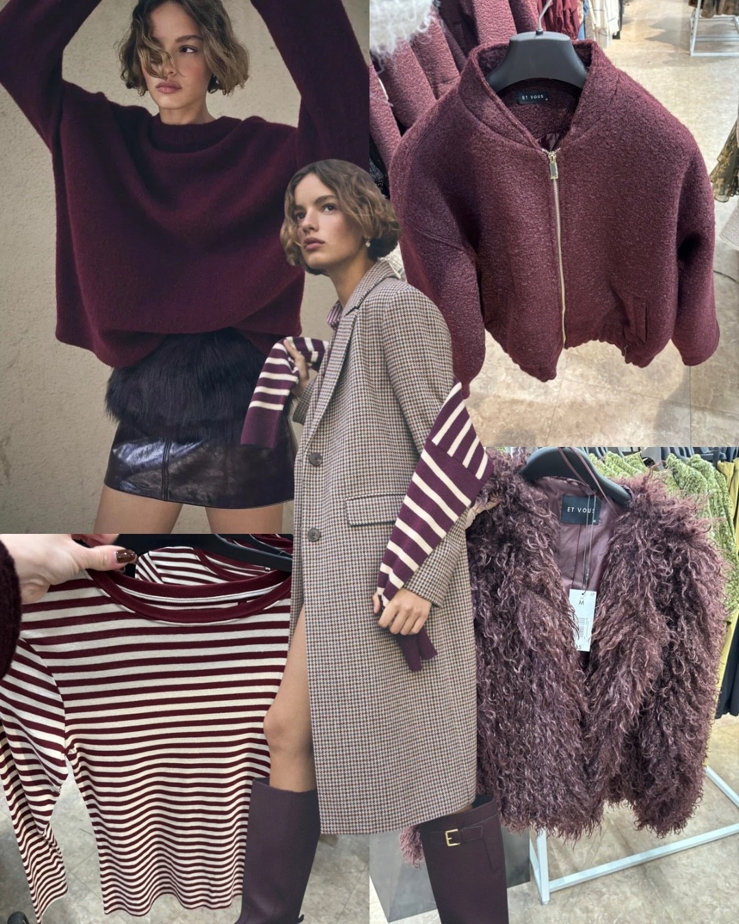 Burgundy & Check edit 🍇

Tags: burgundy, burgundy outfits, check coat, burgundy jumper, striped tops, bomber jacket, faux fur coat 

#LTKuk #LTKeurope #LTKautumn