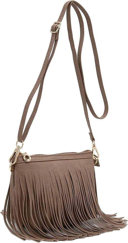 Small Fringe Crossbody Bag with Wrist Strap | Amazon (US)