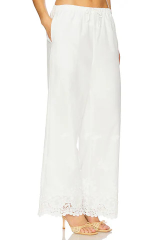 Tie Waist Pant in Ivory | Revolve Clothing (Global)