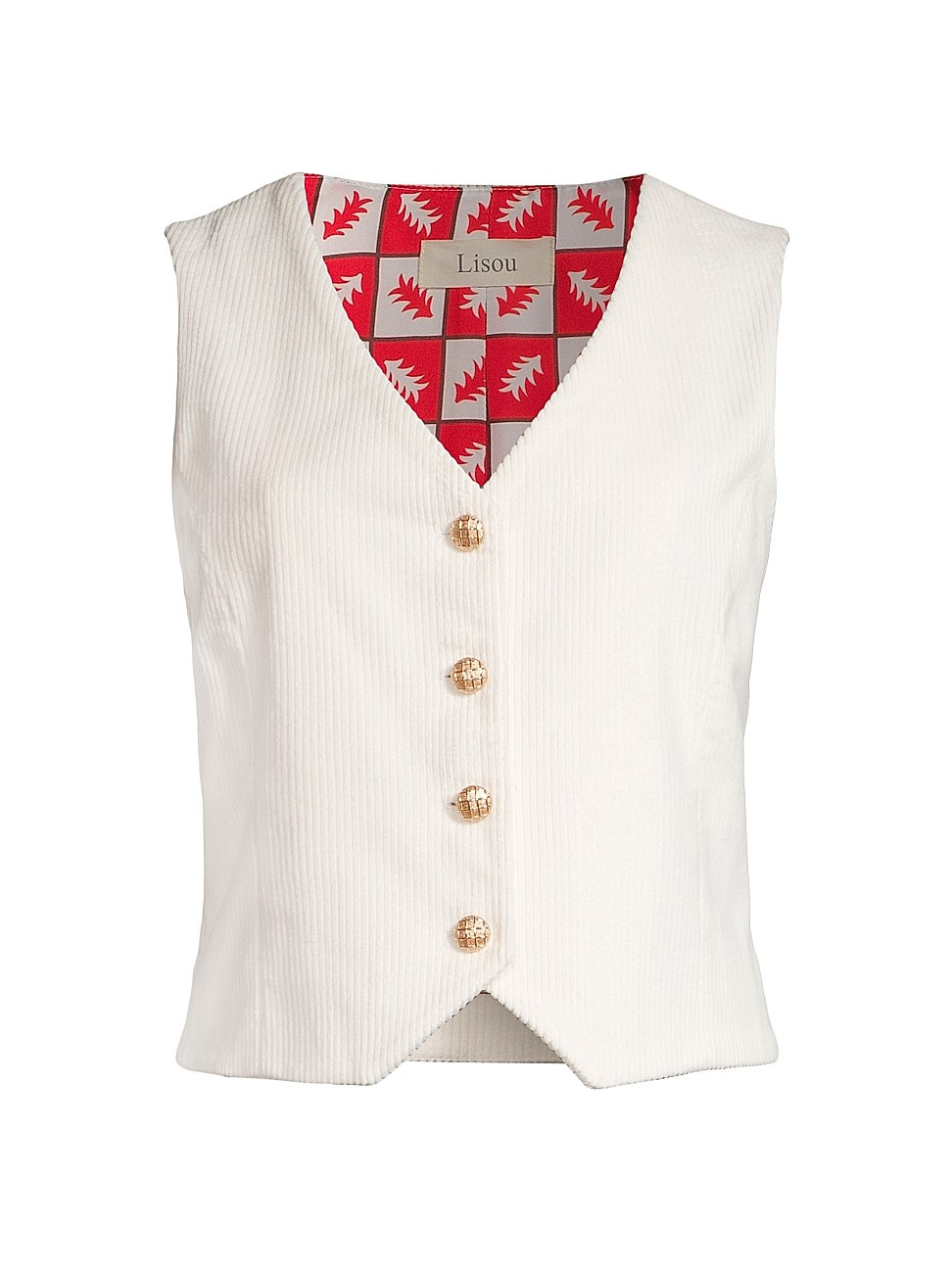 Women's Corduroy Cotton Waistcoat - White Corduroy - Size 4 | Saks Fifth Avenue
