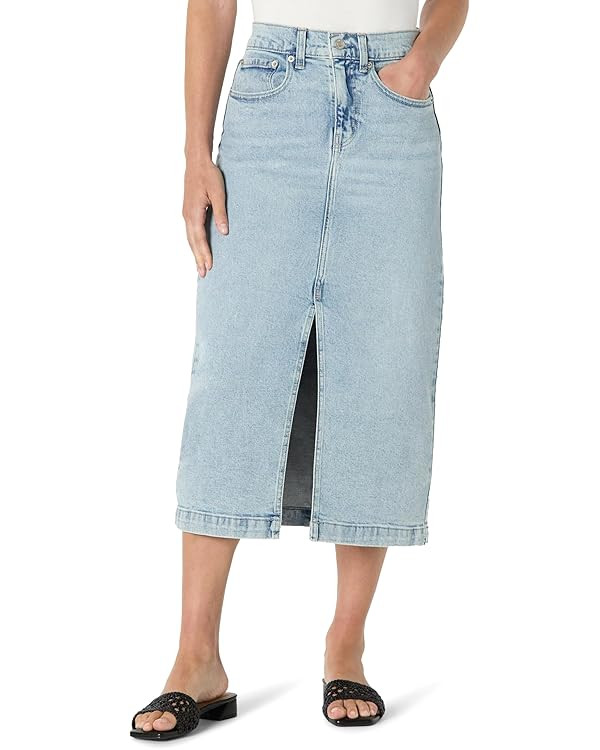 Amazon Essentials Women's Regular-Fit High-Rise Long Jean Skirt | Amazon (US)