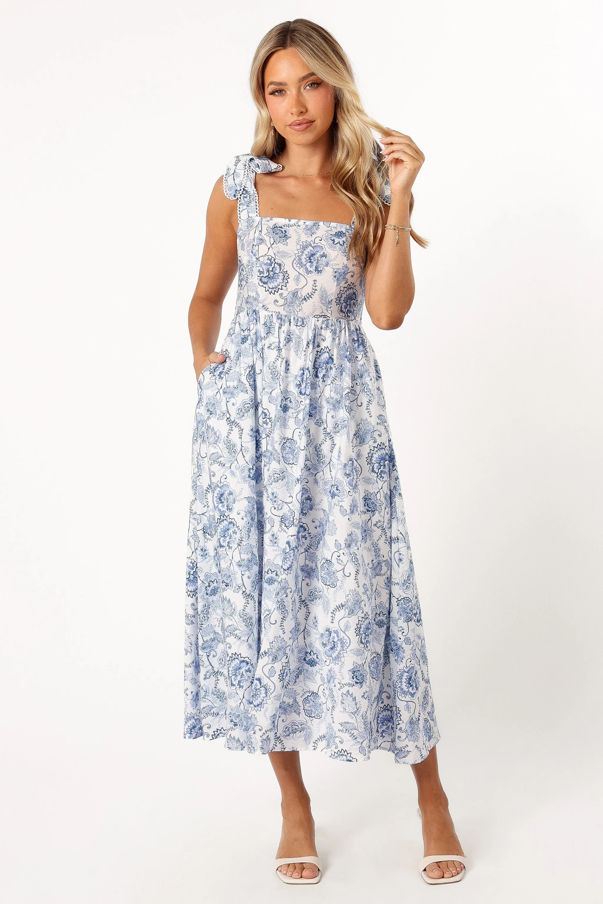 Janie Midi Dress - Blue Floral | Petal & Pup (US)
