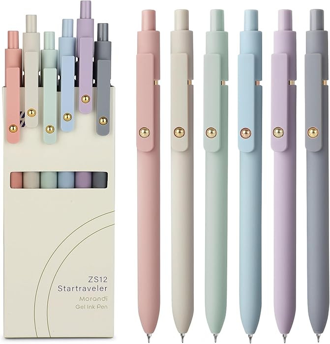 FIOVER Gel Pens, 6pcs 0.5mm Fine Point Black Ink, Smooth Writing Pens for Journaling, Nurse Aesth... | Amazon (US)