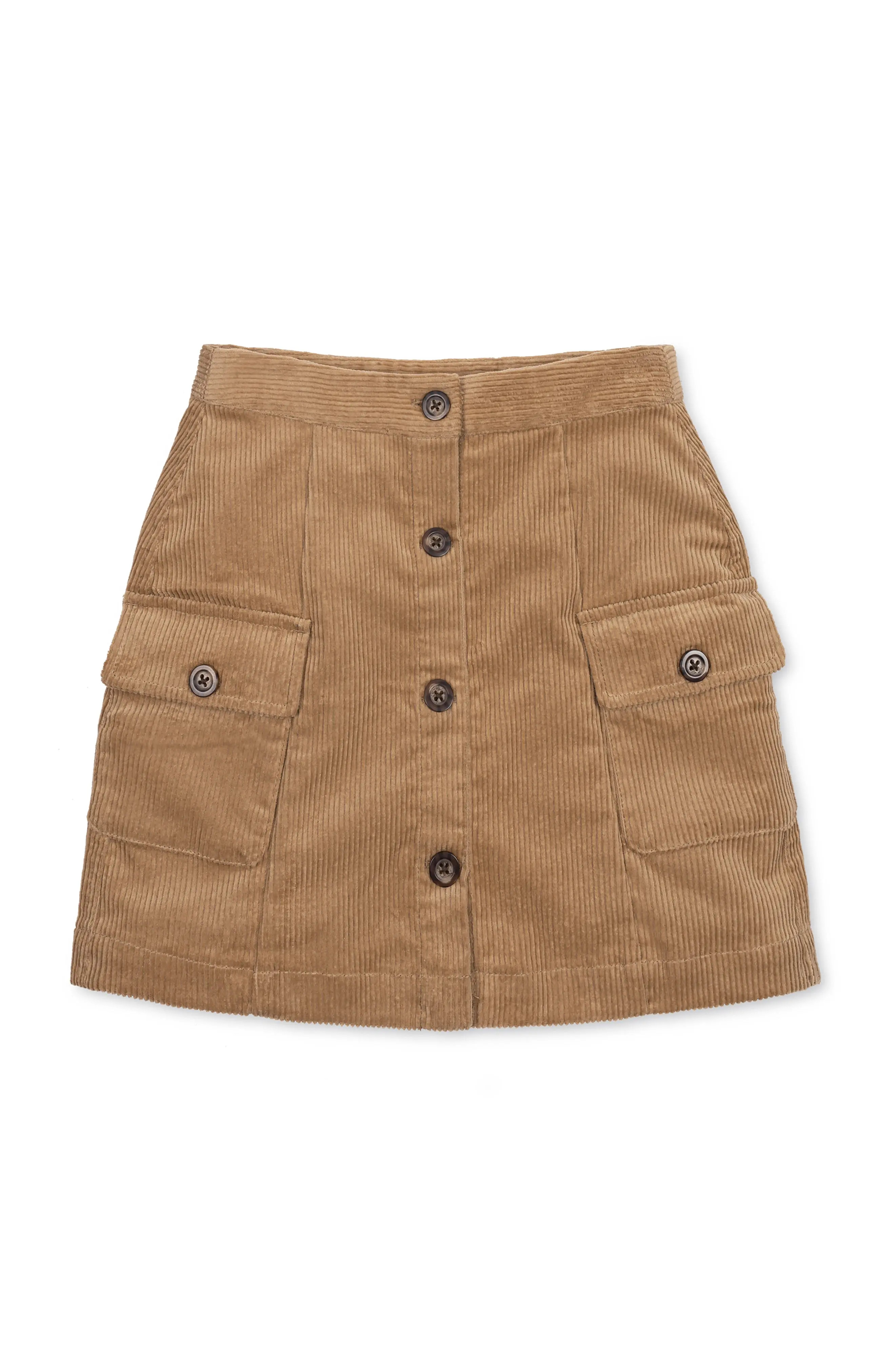 Hope & Henry Kids' Organic Corduroy Button Front Skirt in Navy at Nordstrom, Size 2T | Nordstrom
