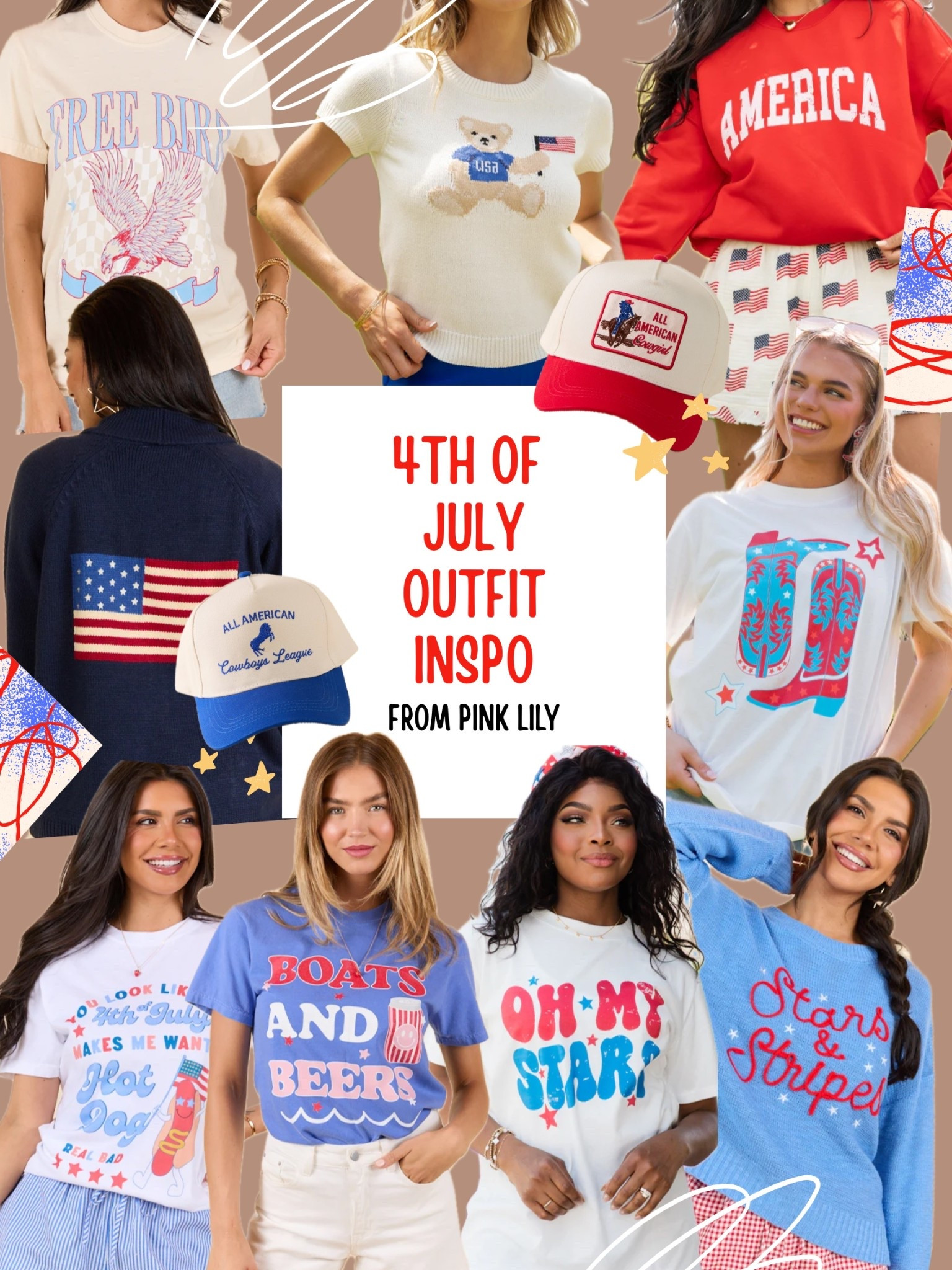 POV: You just found your entire 4th of July wardrobe in one place 🇺🇸✨
Obsessed with these retro-cute, firework-core fits from Pink Lily! Whether you’re repping stars & stripes or rocking that “boats and beers” energy — it’s giving iconic 🍔🧨💅 #americanflagsweater

💥Linked everything on LTK for my festive girlies
🎆 Fit check now, thank me later
🧢🦅🎇

#July4thOutfits #PinkLilyStyle #OOTDInspo #GenZStyle #SummerFitCheck #4thOfJulyLooks #RetroVibesOnly #FireworkFit #LTKStyle #LTKHoliday #RedWhiteAndCute #summeroutfit 

#LTKSeasonal #LTKParties #LTKSummerEdit