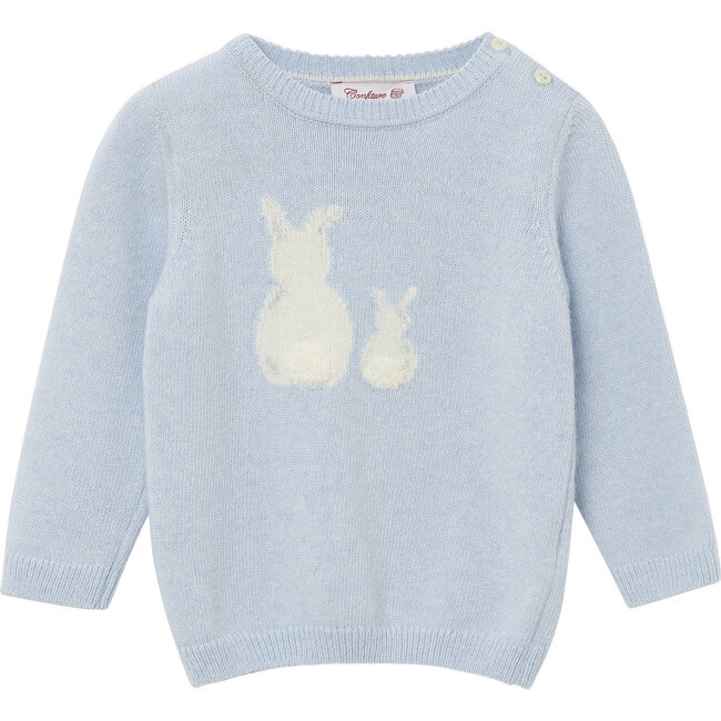 Little Bobble Tail Bunny Jumper, Pale Blue | Maisonette