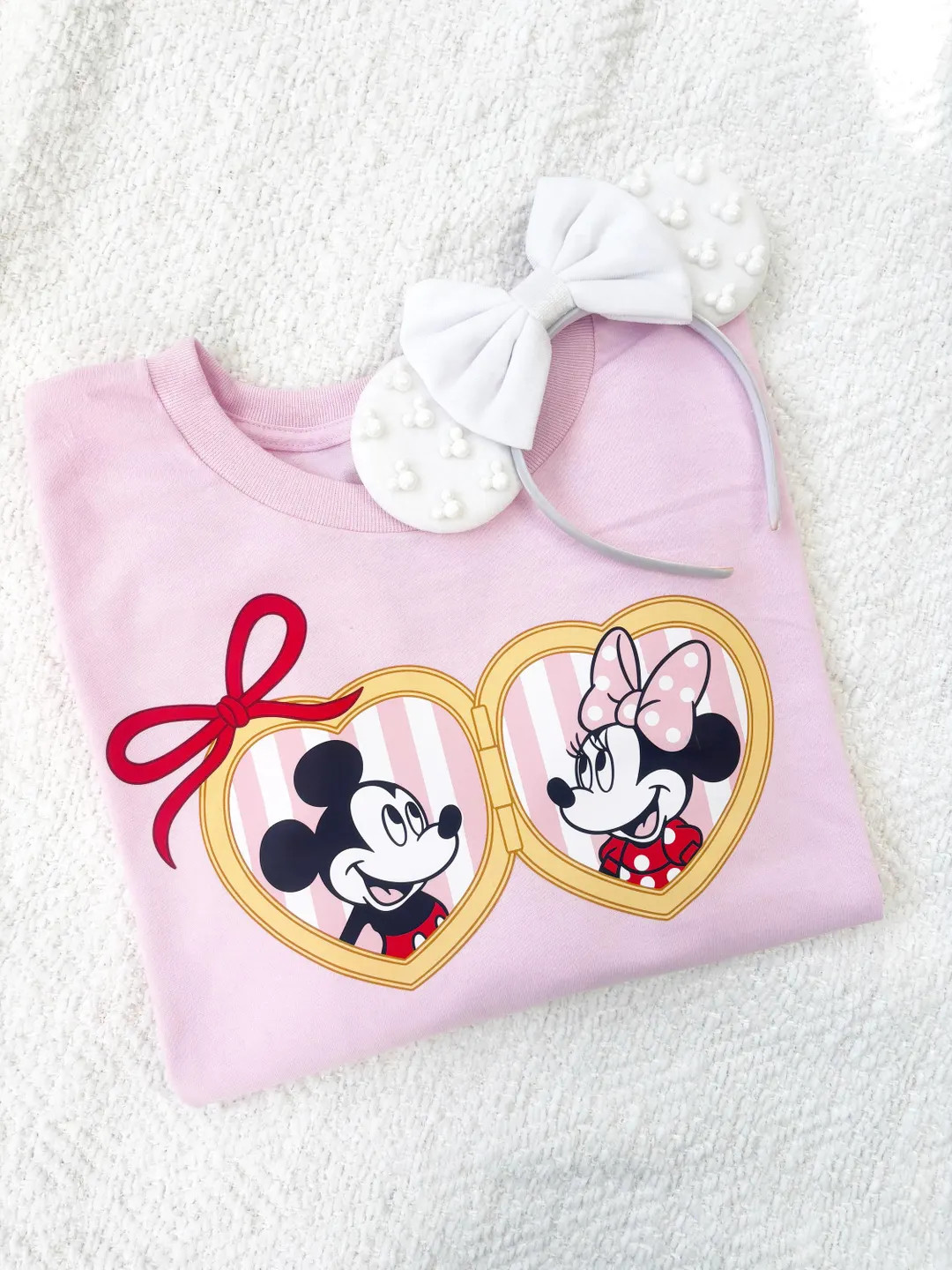 Adorable Mickey and Minnie Heart Locket Tee - Etsy | Etsy (US)