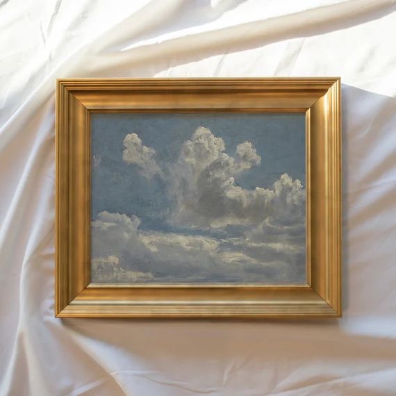Cloud Study 183  Vintage Framed Wall Art Paintings  Antique - Etsy | Etsy (US)