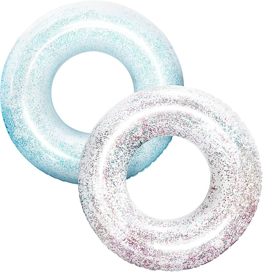 Polita Pool Floats, Glitter Pool Float with Confetti, Summer Pool Floats Tube Pool Toys Summer Be... | Amazon (US)