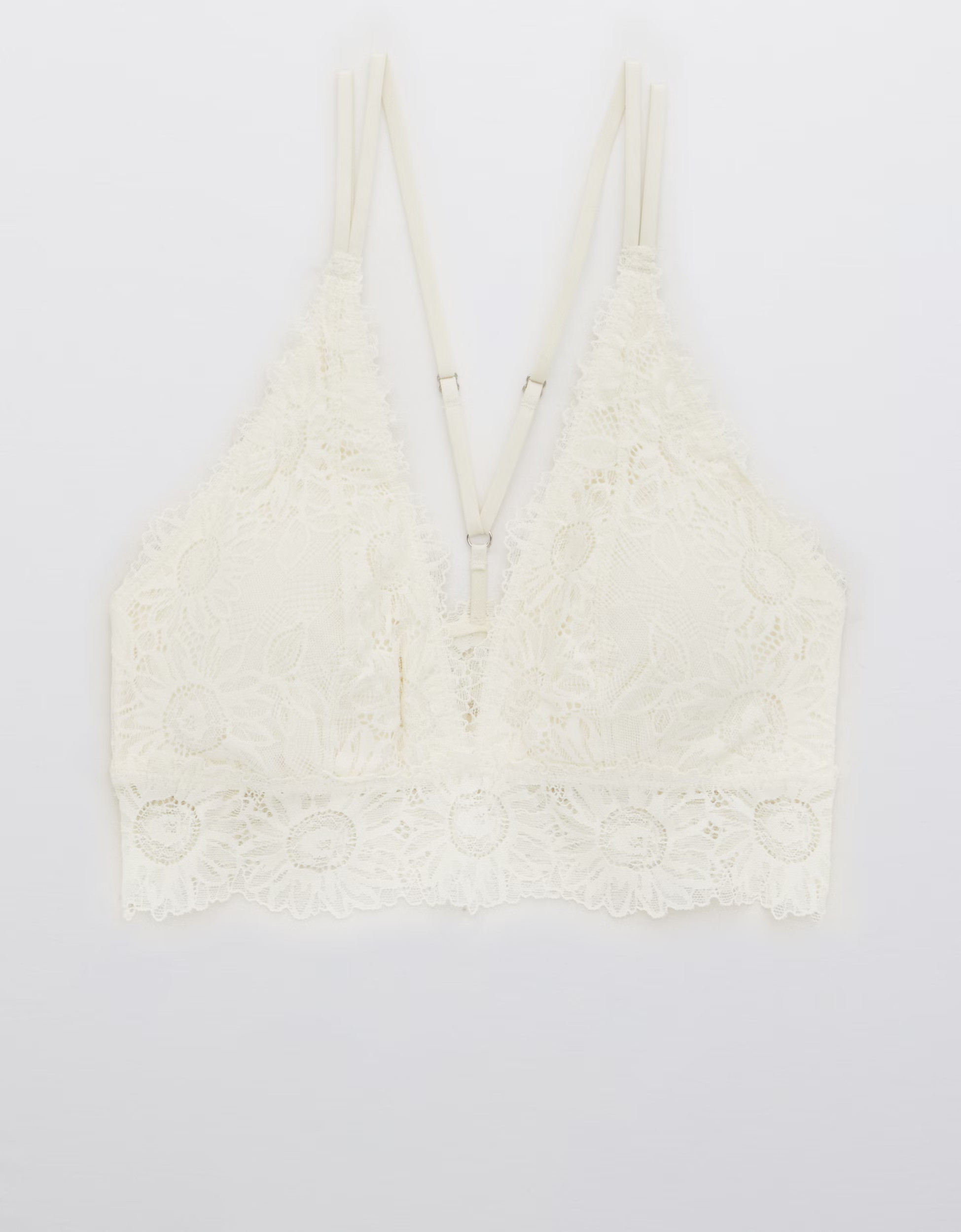 Aerie ANYTIME® Sunflower Lace Padded Plunge Bralette | American Eagle Outfitters (US & CA)