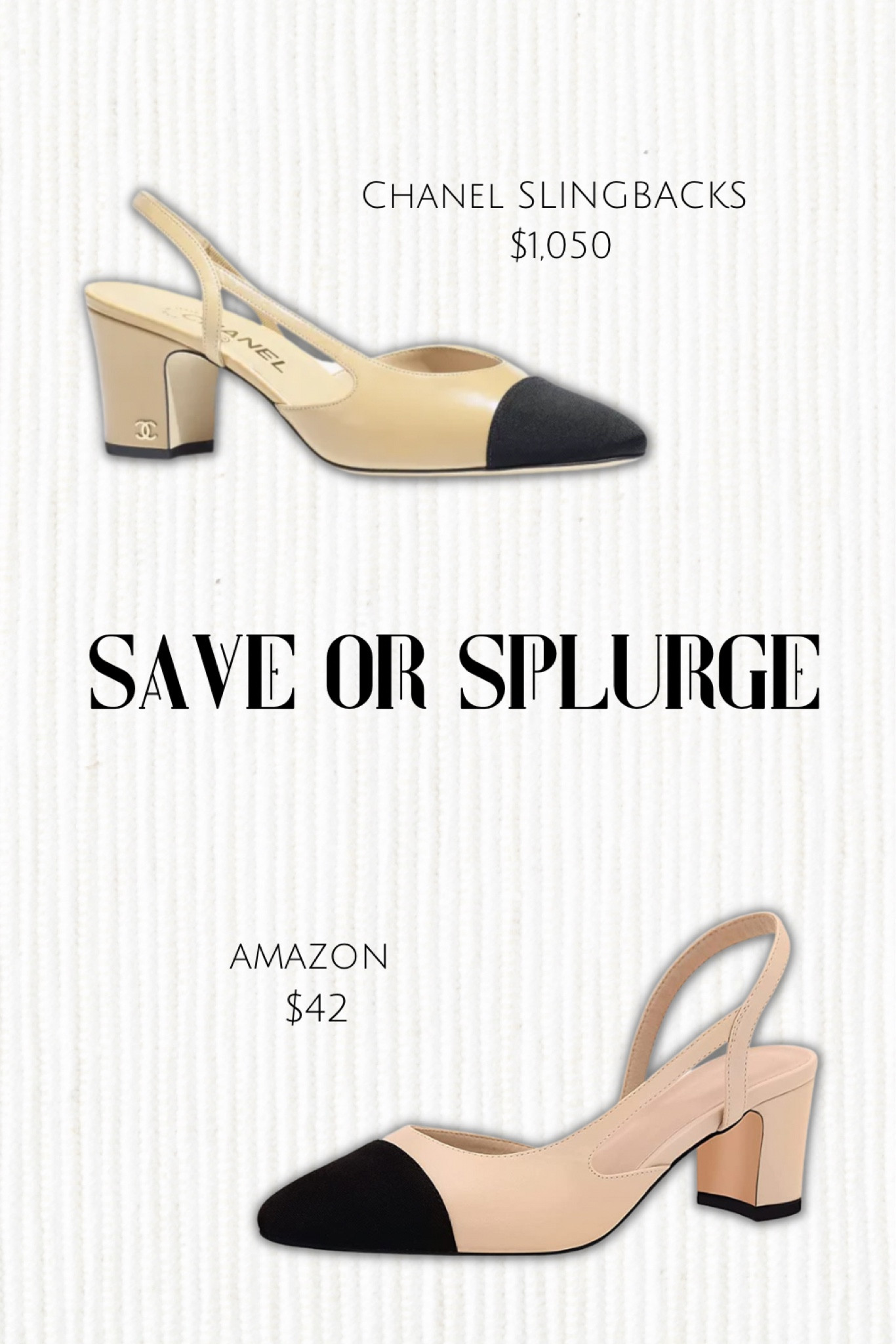 Save or Splurge Chanel Slingback shoe dupe, designer dupe, classy shoes, vanilla girl, work shoes, old money aesthetic, elegant shoes, shoe staple, capsule wardrobe, Slingback shoes, classy heels, neutral shoes , Amazon finds

#LTKworkwear #LTKshoecrush #LTKFind