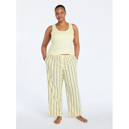 Joyspun Women's Poplin Sleep Pants, 30'' Inseam, Sizes XS-3X | Walmart (US)